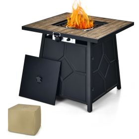 28 Inches Propane Gas Fire Pit Table 40,000 BTU Outdoor Heater W/Cover