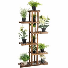 6 Tier 11 Pots Wooden Plant Flower Display Stand Wood Shelf Storage Rack