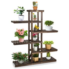 Wood Plant Stand 6 Tier Vertical Shelf Flower Display Rack Holder Planter